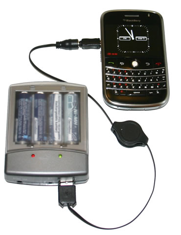 charge your mobile phone with standard battery LR6 HR6 AA