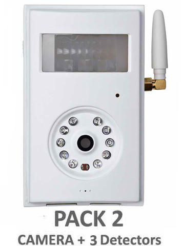 cam&eacute;ra gsm et d&eacute;tecteurs d'ouverture de portes et fenetres et d&eacute;tecteur de fum&eacute;es