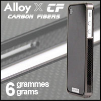 Coque et facade de protection luxe pour mobile iPhone 4 et iPhone 4S Patchworks Alloy X Carbon Fibers
